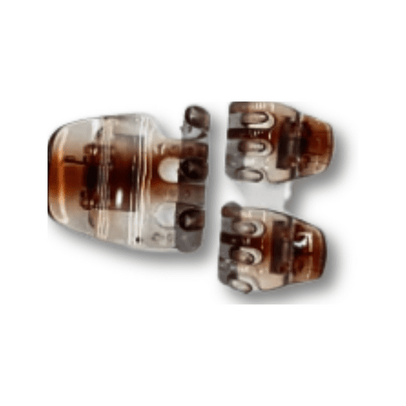 3-Piece Ombre Claw Hair Clip Set – Gradient Brown Mini Grappling Clips for Women