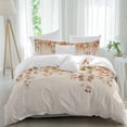 thumbnail image 1 of 3 Piece Orange Botanical Duvet Cover Set Twin Size, Microfiber Comforter/Quilt Cover with Corner Ties and 2 Pillowcases, Farmhouse Leaf Fall Thanksgiving All Season Soft Bedding with Zipper Closure, 1 of 8