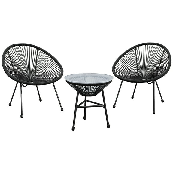 3 Piece Outdoor Acapulco Chair and Table Set