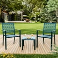 thumbnail image 1 of 3-Piece Outdoor Bistro Set – Modern Patio Furniture Set with 2 Decorative Iron Chairs and Square Coffee Table, Perfect for Balcony, Porch, Garden, Lawn, 1 of 18