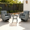 thumbnail image 1 of 3 Piece Outdoor Bistro Swivel Chairs Set, Patio Bistro Set w/ 360° Swivel Rocking Chairs & Table, All-Weather Conversation Set with Metal Frame for Patio Backyard Porches or Garden - Dary Gray, 1 of 9