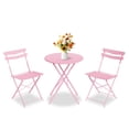thumbnail image 1 of 3-Piece Outdoor Folding Bistro Set, Metal Patio Table and Chairs Set for Balcony, Backyard, and Garden, Weather-Resistant Small Bistro Set, No Assembly Required, 1 of 8