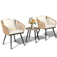 thumbnail image 1 of 3 Piece Outdoor Furniture Patio Bistro Set Balcony Furniture Durable String Conversation Sets Outdoor Patio Chairs Set for Porch Poolside Garden, 1 of 8