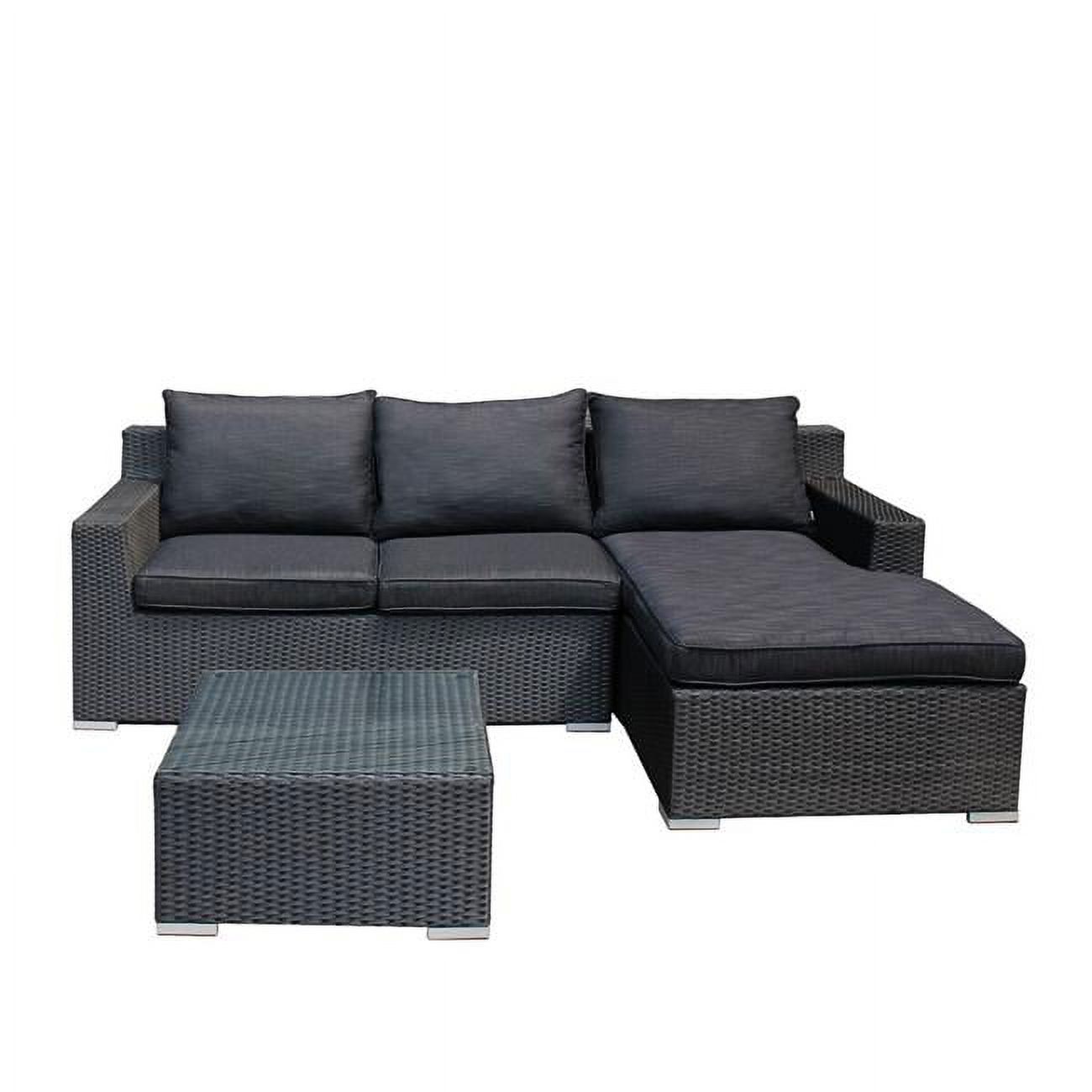 3 Piece Outdoor Furniture Patio Resin Wicker Aluminum Frame Chaise Lounge Set