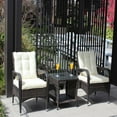 thumbnail image 1 of 3-Piece Outdoor Patio Furniture Sets Conversation Set Wicker Ratten Sectional Sofa with Seat Cushions (Brown), 1 of 8