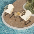 thumbnail image 1 of 3-Piece Outdoor Rocking Bistro Set, Wicker Rocking Chairs Set of 2 with Coffee Table and Thick Cushions, Outdoor  Furniture Set, Front Porch Furniture Set for Garden, Balcony, Backyard, 1 of 7