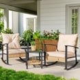 thumbnail image 1 of 3 Piece Outdoor Rocking Chairs, Outdoor Patio Furniture Set with Thick Cushion and Coffee Table, 1 of 8