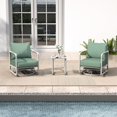 thumbnail image 1 of 3 Piece Outdoor Swivel Rocker Chair Set, 360° Swivel Rocking Patio Chairs with Side Table, Aluminum Frame, 6" Thick Cushions, 380 lbs Capacity for Porch, Deck, Backyard, Balcony, 1 of 9