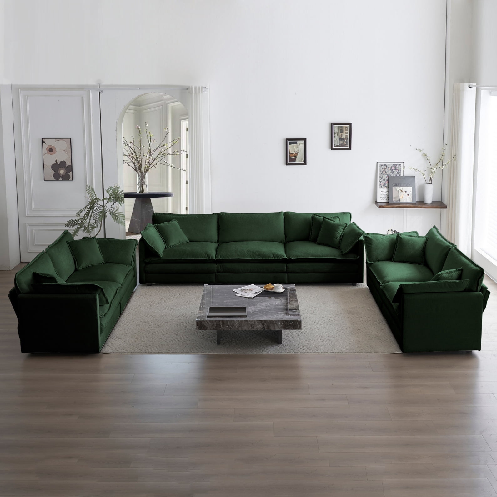 Sofa 3 2 1 Angebote 3 Piece Oversized Sofa Set, Upholstered Sectional Sofa Couch Set