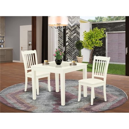3 Piece Oxford Dinette Set - Linen White