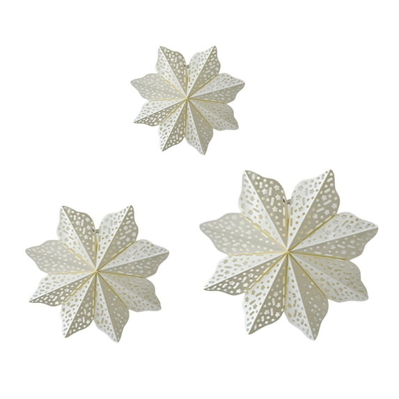 3 Piece Paper Snowflake Star Lantern Ornaments, Christmas Decorations For Weddings Birthdays Parties And Home Décor, Set Of 8-Point Folded Hanging Decor