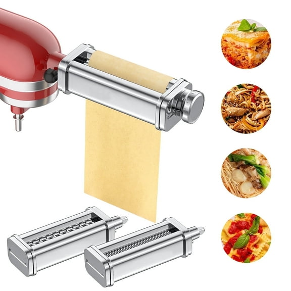 TOCOKEID 3 Piece Pasta Attachment for KitchenAid Stand Mixer, Stainless Steel Durable Noodle Accessories