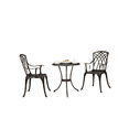 thumbnail image 1 of 3-Piece Patio Bistro Set Cast Aluminum Patio Furniture Set with Umbrella Hole,Bronze, 1 of 6