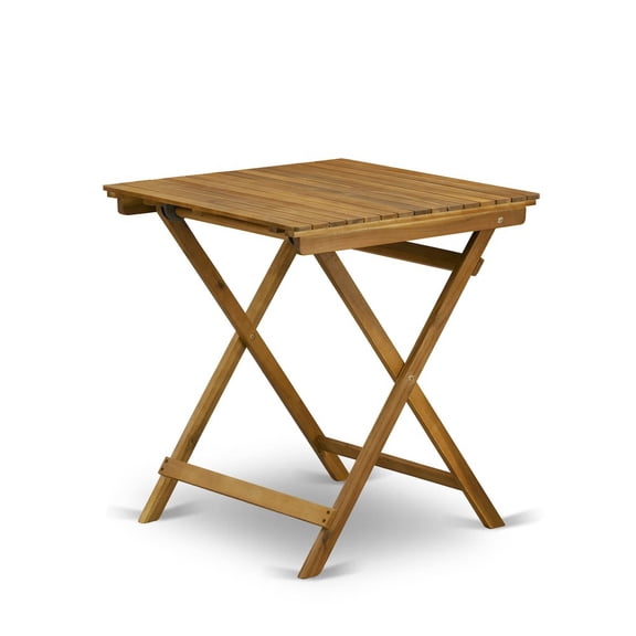 East West Furniture 3 Piece Patio Bistro Set Contains a Square Acacia Coffee Table