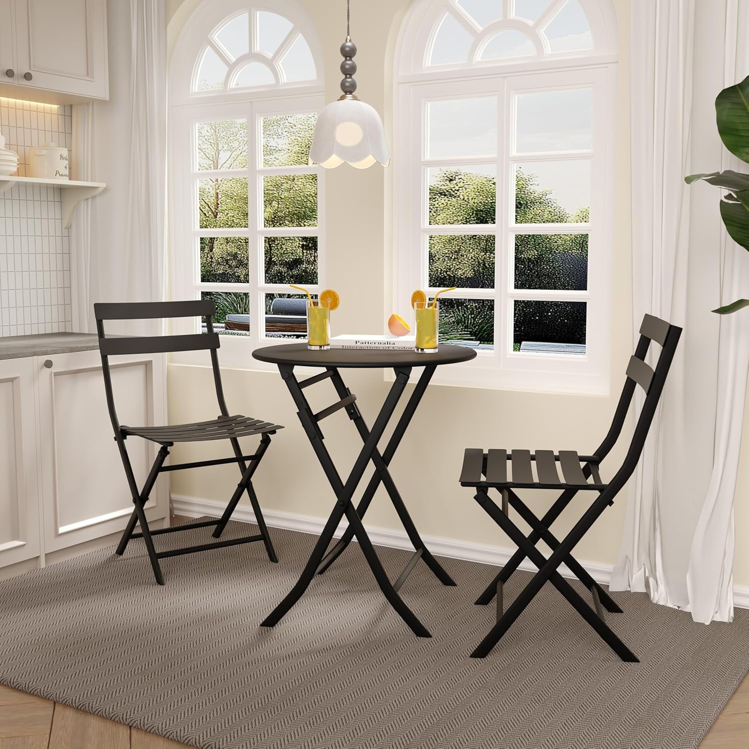 3 Piece Portable Bistro Set - Folding Outdoor Furniture with Premium ...