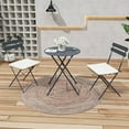 thumbnail image 1 of TQKVI 3-Piece Patio Bistro Set Outdoor Furniture Set Folding Bistro Table and Chairs with Premium Steel Frame Weather Resistant Conversation Set for Bistro Balcony Porch Yard Garden-(with cushion), 1 of 10