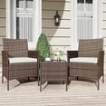 thumbnail image 1 of 3 Piece Patio Bistro Set,Outdoor Rattan Furniture Set Wicker Rattan Chairs and Coffee Table for Garden, Backyard, Porch, 1 of 5