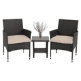 thumbnail image 1 of 3 Piece Patio Bistro Set,Outdoor Rattan Furniture Set Wicker Rattan Chairs and Coffee Table for Garden, Backyard, Porch, 1 of 5