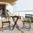 thumbnail image 1 of 3-Piece Patio Bistro Set with Round Table & 2 Folding Chairs, Compact Outdoor Patio Set with Weather-Resistant Steel Frame for Balcony, Garden, Porch – Space-Saving Design, 1 of 9
