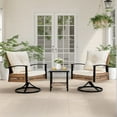 thumbnail image 1 of 3 Piece Patio Bistro Set with Table and 360° Rocking Swivel Chairs, Outdoor Swivel Rocker Chairs Set, Patio Furniture Sets Suitable for Yard Backyard Balcony Garden and Poolside - Beige, 1 of 10