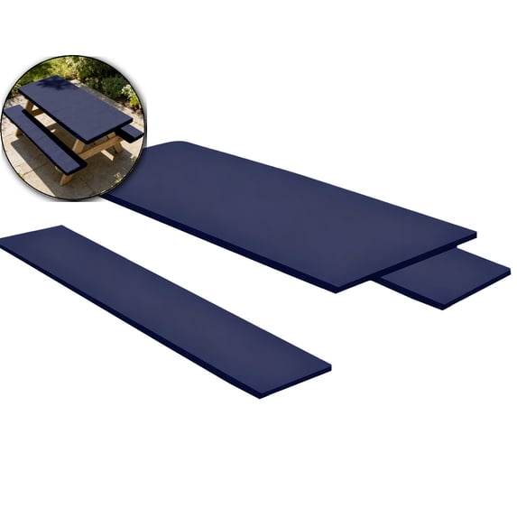 3-Piece Patio Furniture Cover Set – Waterproof Polyester Table & Bench Covers (72"x30" Table + 2x 72"x12" Chairs) – UV & Dust Resistant Outdoor Protective Covers for Picnic Sets