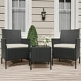 thumbnail image 1 of 3 Piece Patio Furniture Set, Rattan Outdoor Furniture with 2 Chairs & Coffee Table, 1 of 8