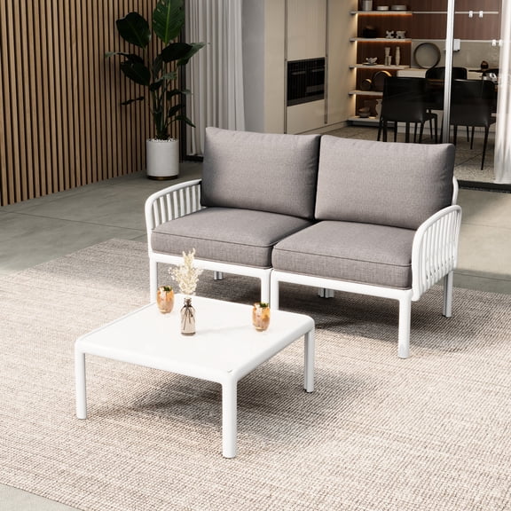3-Piece Patio Sectional Set | Ideal for Balcony Gatherings | Enjoy Sturdy Frame and Connectors