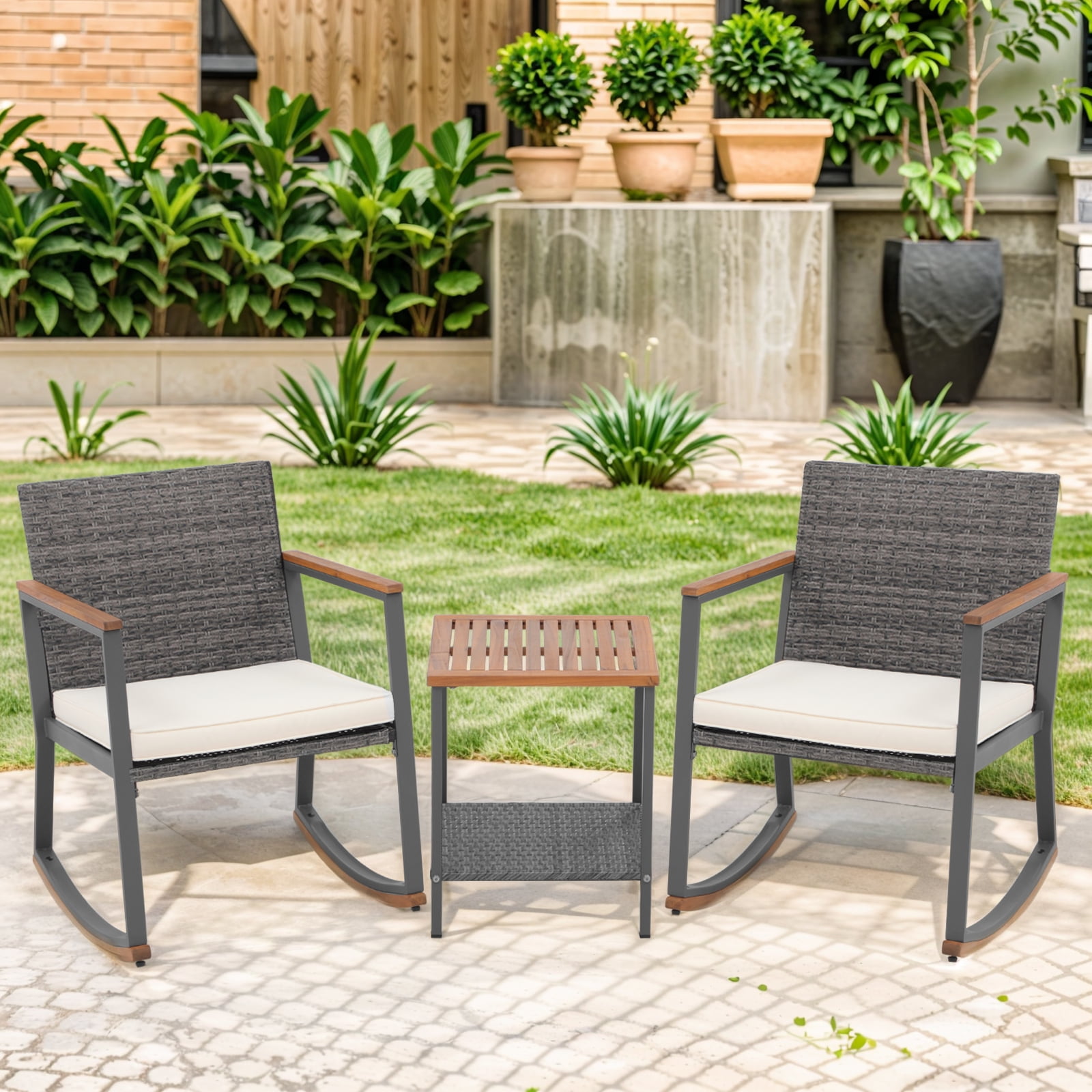 3 piece patio set with cushions hotsell
