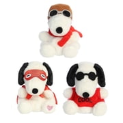 3 Piece Peanuts 5" Palm Pals Snoopy Bundle, Flying Ace, Kissing Bandit, Joe Cool