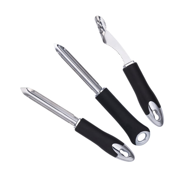 3-Piece Pepper Corer & Seed Remover Zucchini Cucumber Corer with Serrated Blade & Rubber Handle