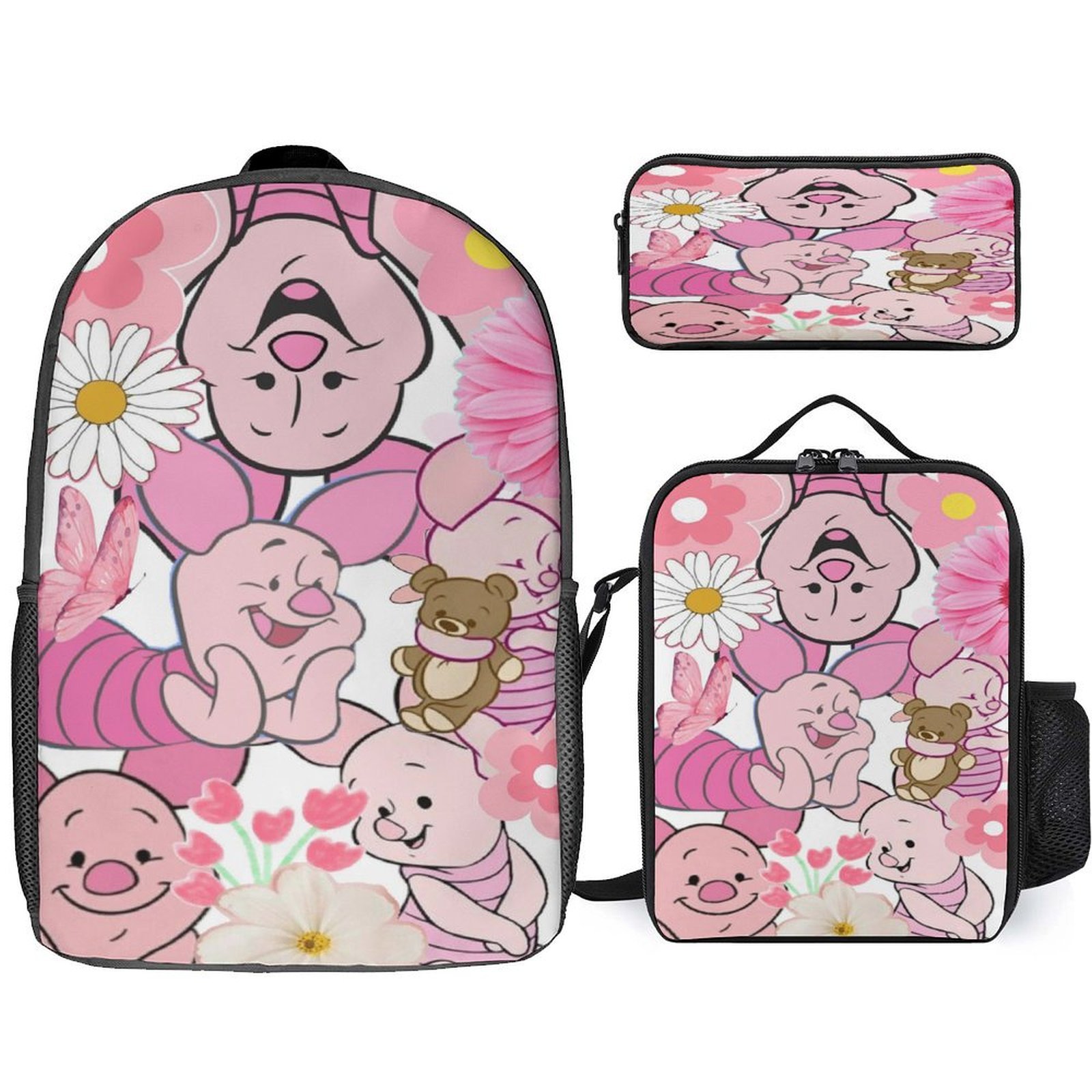 3 Piece Pigl-e Backpack Set with Lunch Box And Pencil Case Lightweight ...