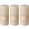 thumbnail image 1 of 3 Piece Pale Gray Pillar Candles with 68 Hours Burn Time, 6 Inches Tall, 1 of 7