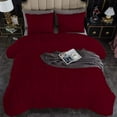 thumbnail image 1 of 3 Piece Pinch Pleated Duvet Cover Set 100% Cotton 1000 TC with Zipper Closure & Corner Ties Pintuck Bedding Duvet Cover - King/California King Size (94" x 104") Inch, Burgundy Solid, 1 of 7