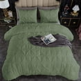 thumbnail image 1 of 3 Piece Pinch Pleated Duvet Cover Set 100% Cotton 1000 TC with Zipper Closure & Corner Ties Pintuck Bedding Duvet Cover - Super King Size (116" x 98") Inch, Sage Solid, 1 of 7