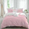 thumbnail image 1 of 3 Piece Pink Duvet Cover Set California King, Microfiber Comforter/Quilt Cover with Corner Ties and 2 Pillowcases, Farmhouse Pink Decor All Season Soft Bedding with Zipper Closure, 1 of 8