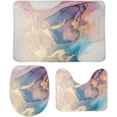 thumbnail image 1 of 3 Piece Pink Marble Bath Mats Sets Non-Slip Bathroom Rugs Ultra Soft Area Rug for Bathroom Toilet and Tub, 1 of 5