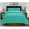 thumbnail image 1 of 3-Piece Pintuck Design Duvet Cover SetWrinkle-Free King/California King Turquoise, 1 of 5
