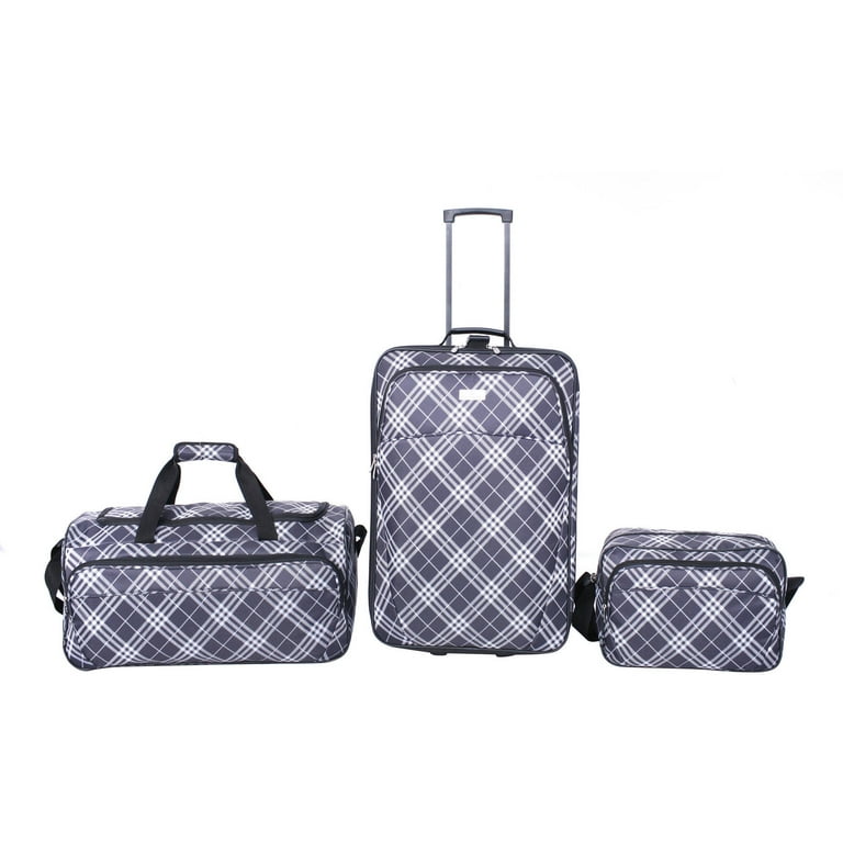 3 Piece Plaid Luggage Set Walmart