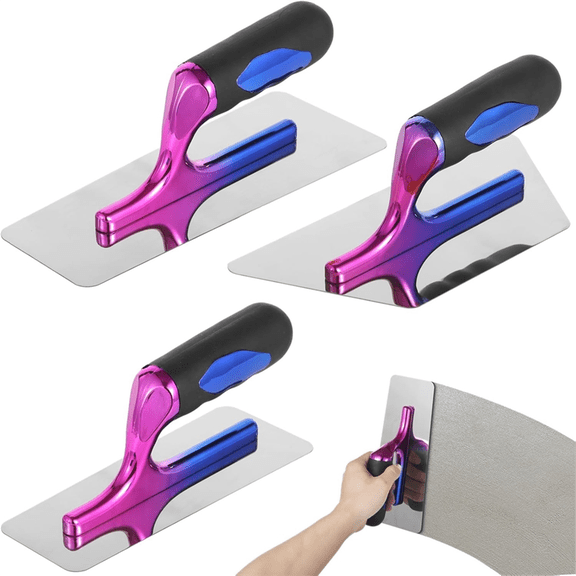 3 Piece Plaster Spatula, Drywall Ergonomic Handle Art Painting Finishing Tool, Venetian Tools