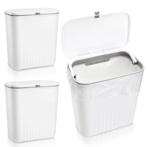 3 Piece Plastic Wall Mounted Sanitary Napkin Disposal Bin