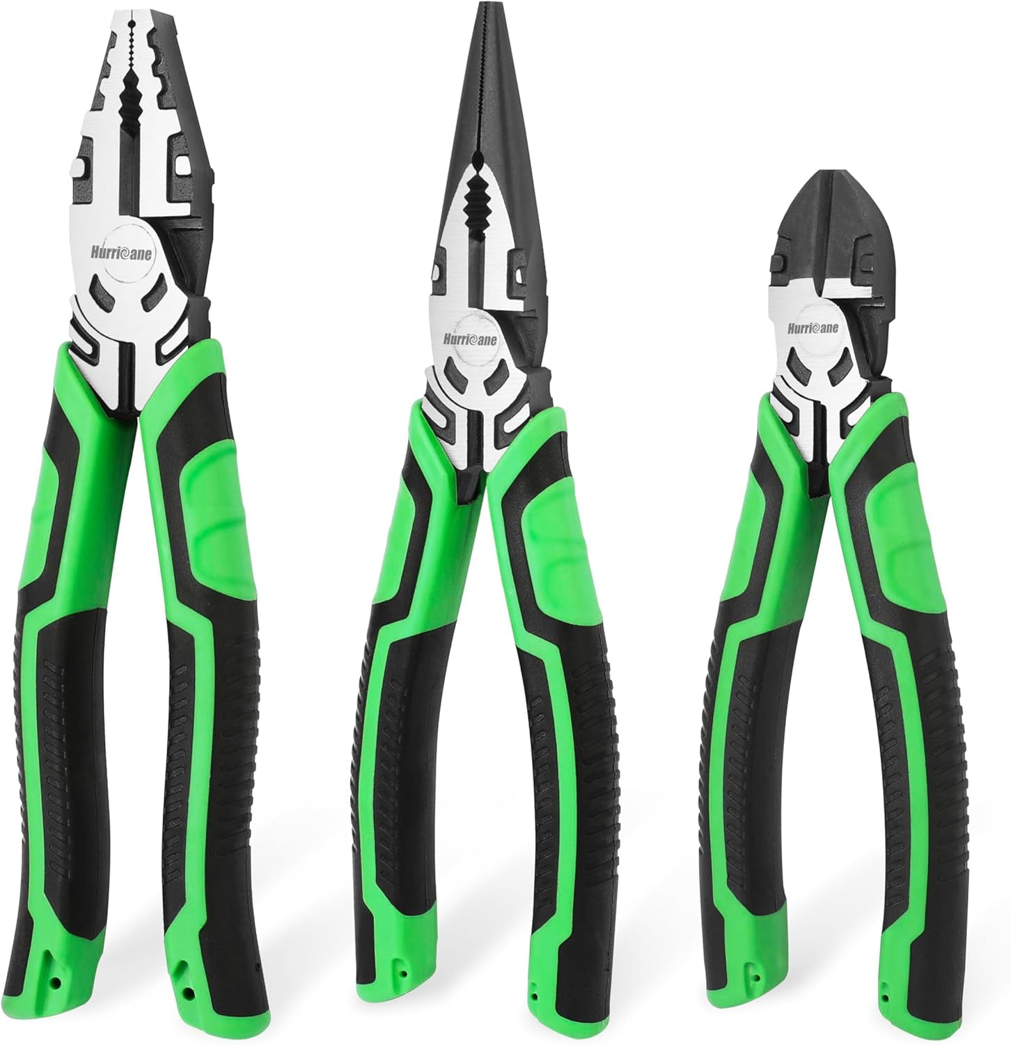 3-Piece Pliers Set - Heavy-Duty with 8-Inch Linesman, Needle Nose Pliers and 6-Inch Diagonal Cutters for Basic Repair