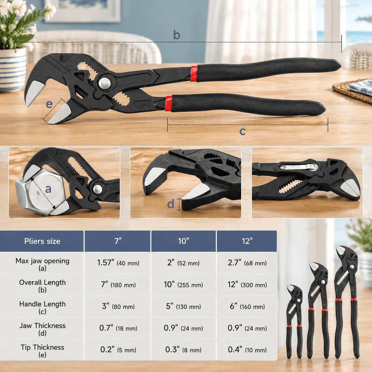 3-Piece Pliers Wrench Set, 7