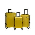 thumbnail image 1 of 3 Piece Polycarbonate & ABS Upright Luggage Set - Yellow, 1 of 1