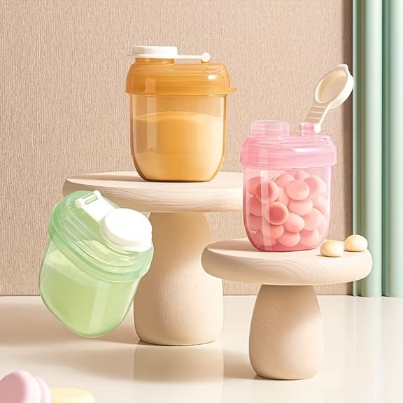 3-Piece Portable Milk Powder Dispenser Box, On-the-Go Baby Formula Storage Container, Meal-Sized Jar