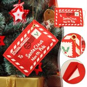 3-Piece Premium Christmas Envelope Ornaments - 5x3 Inch Non-Woven Fabric Holiday Card Holders - Tree Pendant/Stocking Stuffer/Wedding Favor - Eco-Friendly Keepsake Gift Set Red