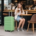 thumbnail image 1 of 3 Pieces Premium Luggage Set with Expandable Design, 20" 24" 28" Hardside Spinner Suitcases with TSA Lock, Lightweight ABS+PC Checked & Carry On Luggage for International Travel,Green, 1 of 9