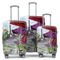 thumbnail image 1 of 3-Piece Printed Pattern Luggage Set, 20/24/28 Inch PC Suitcase with Combination Lock and Spinner Wheels, 1 of 11