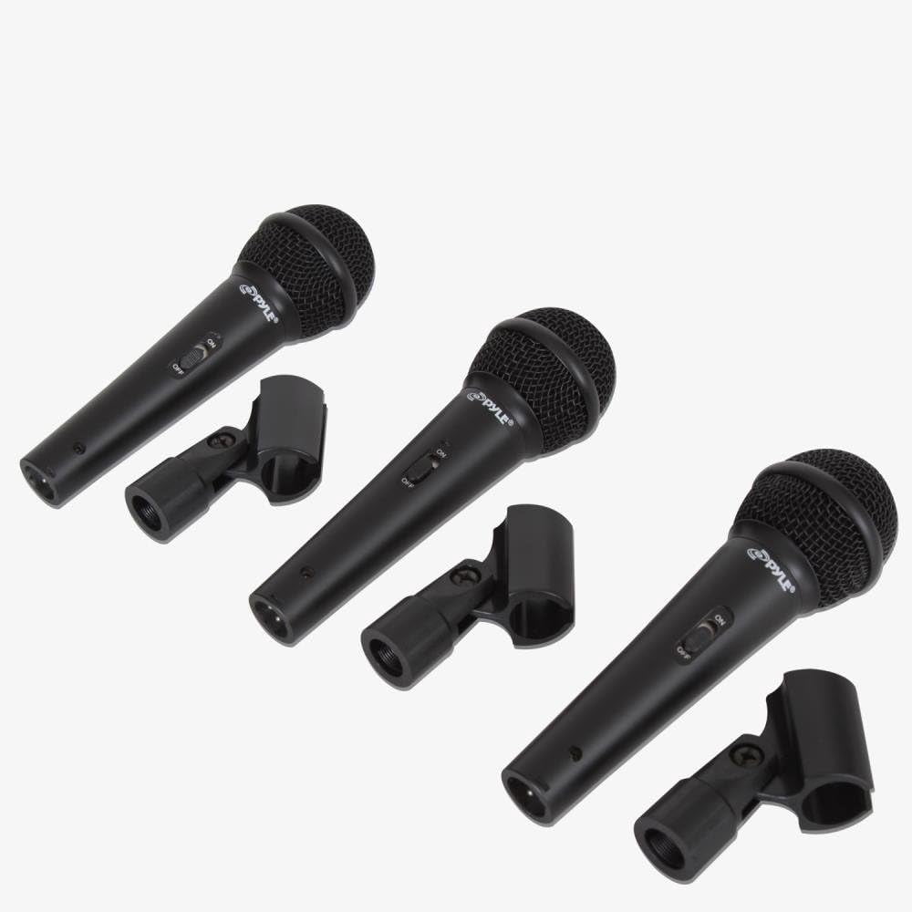 3-Piece Professional Dynamic Microphone Kit with Hard  & Clip for Live Vocals and Recording