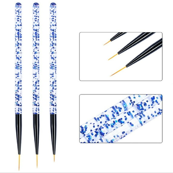 3-Piece Professional Nail Art Brush Set – Precision Liner Pens & Striping Brushes for Elegant Nail Designs TIKA