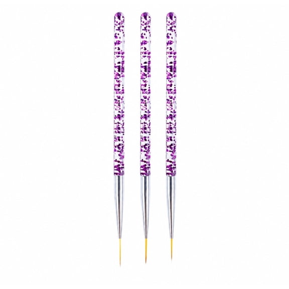 3 Piece Nail Art Brush Set, Liner Pens and Striping Brushes for Manicure Designs, TIKA